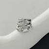 Silver Triple Ring Clip Multi-Layer Square Zircon Stud Earrings Hip Hop Ear Buckle  Party