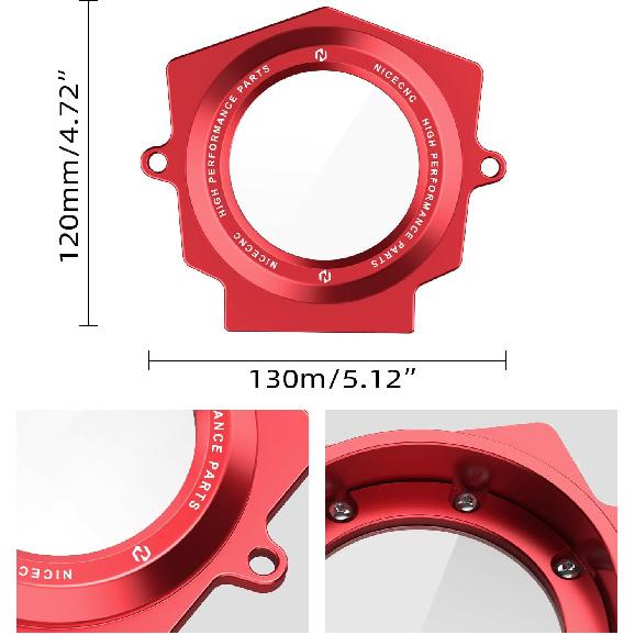 NICECNC Transparent Camshaft Viewing Cover Aluminum Compatible with Yamaha Raptor YFM 700 2006-2026, Raptor 700 R/SE 2009-2026, Replacement for