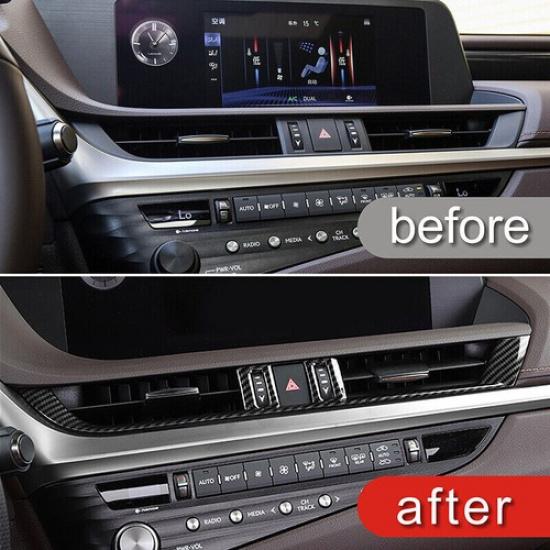 Carbon Fiber Interior Center Air Outlet Vent Cover Trim For LEXUS ES 2018-2020