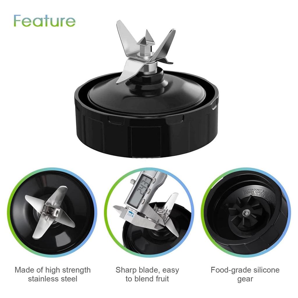 7-Fins Male Blender Blade with Rubber Gasket Replace Part Compatible for NurtiNinja AutoiQ BL480 BL482 BL642 BL682 NN102