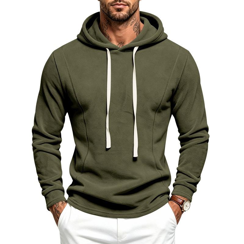 Men S Fleece Hooded Long Sleeve Sweatshirt For Autumn Outdoor Sports