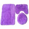 Luxurious 3 Piece Faux Shaggy Soft Bathroom Set With Anti-slip Design For Safety