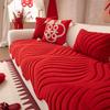 Solid Sofa Cushion Winter Plush Non-Slip Sofa Throw Cover Soft Fuzzy Furniture Protector Couch Pad Irregular Fleece Thick Mats