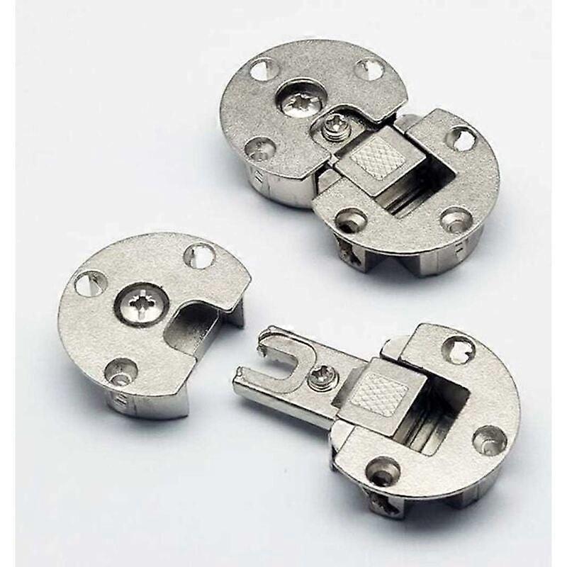 8 Pcs 90 Degree Adjustable Concealed Folding Hinges for Furniture - Semicircular Hinges - Wooden Table Hinges - Round Hinges