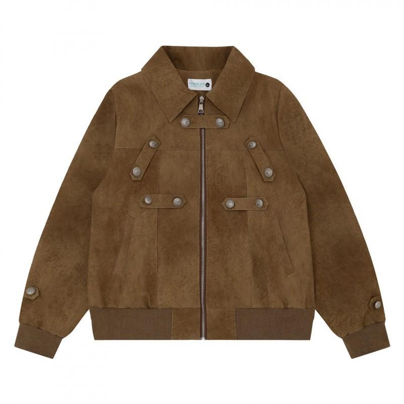 Unisex Vintage Streetwear Oversized PU Jacket Casual Outerwear Youth