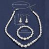 1 Set of 3 Gorgeous Classic Imitation Pearl Diamond Stud Earrings Bracelet Necklace Combination Set Exquisite Engagement Gift