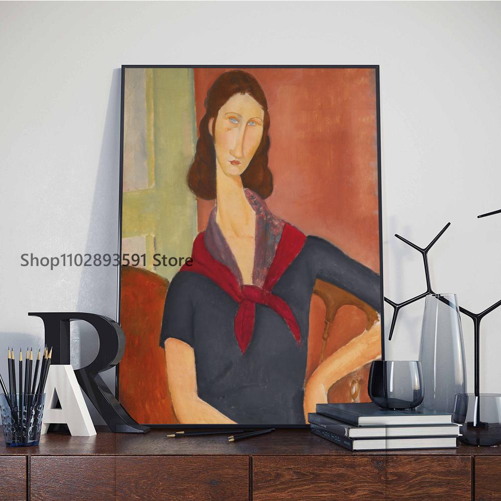1pc Modern Amedeo Modigliani Painting  Poster Paper Print Home Bedroom Entrance Bar Cafe Art Painting Decoration