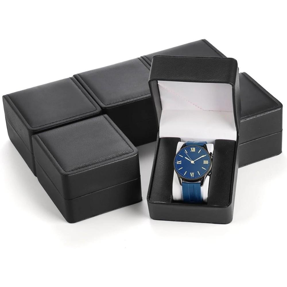 New PU Leather Single Watch Storage Box with Pillow Protective Wristwatch Display Case Shockproof Watch Gift Box for Men Gift