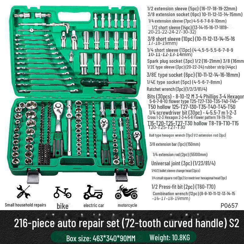 

Набор инструментов для авторемонта из 121 предмета с 72-зубчатым храповым механизмом и торцевыми ключами