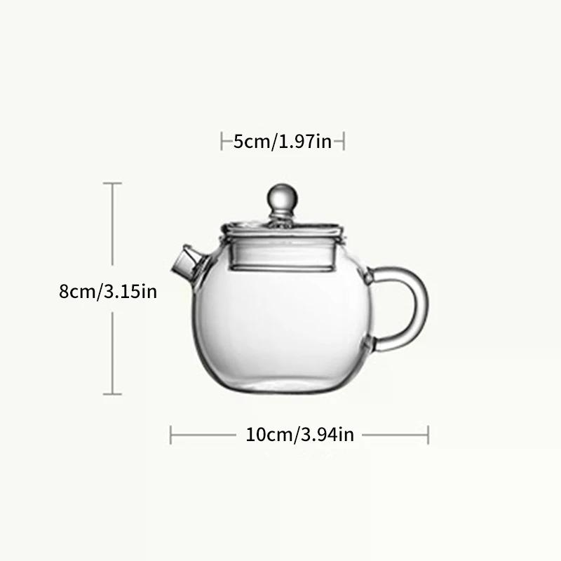 150/250ml Mini Klare Glas Teekanne Hohes Borosilikatglas Für Heiße Getränke Teekanne Für Einzelpersonengebrauch Kung Fu Tee Für Zuhause Büro Café