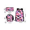 Geometric Triangle Print Three Piece Backpacks Set for Boy and Girls Best Gifts 2D Flat Cartoon School Bag for Children