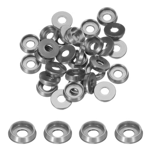 uxcell M3 Cone Cup Countersink Washers, 3mm/0.12" Hole Diameter, Aluminum Gasket Cup Head Washers for RC/FPV/PC/Drone/Mechanical Accessories Model Par