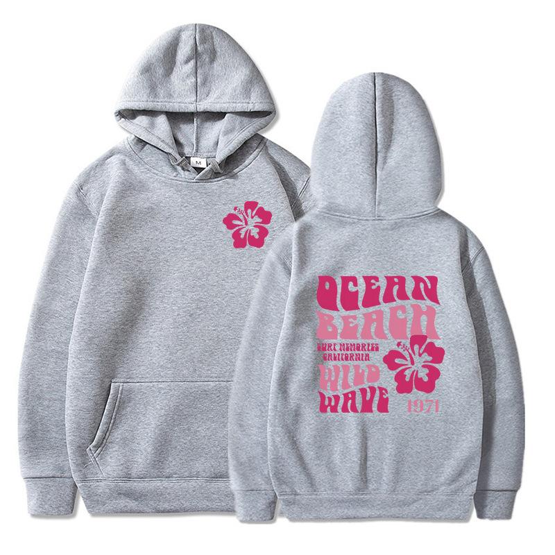 Sweatshirts Ocean Beach Lässiger Mädchen-Hoodie Design Herren Damen Sweatshirt Fleece Übergroß Paare Lässige Streetwear Hoodies