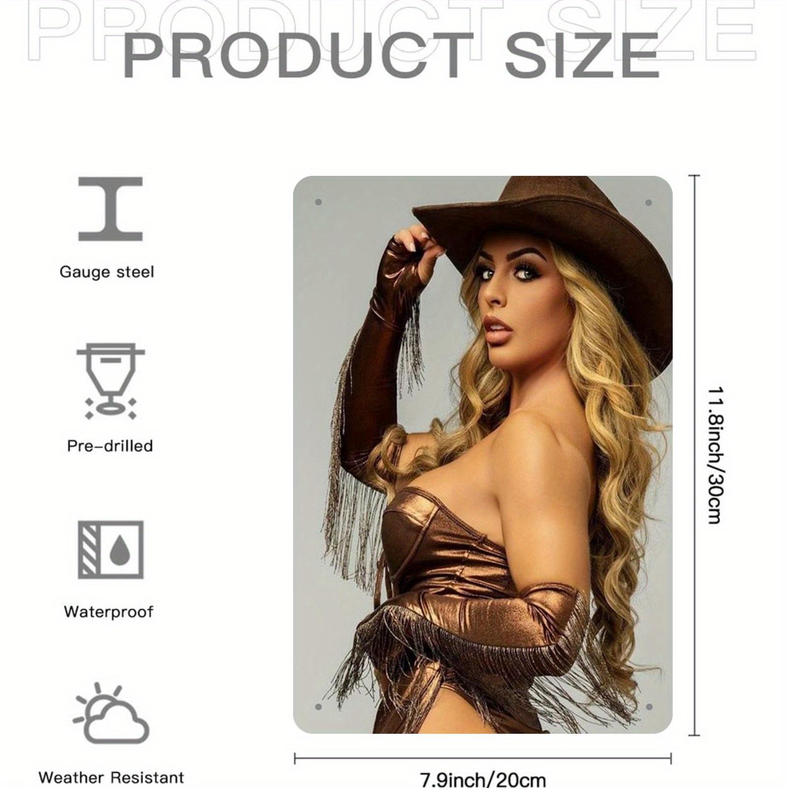 

Rustic Cowgirl Wall Art Vintage Metal Sign Retro Western Decor for Home Cafe Garage 20x30cm（7.8x11.8inch）