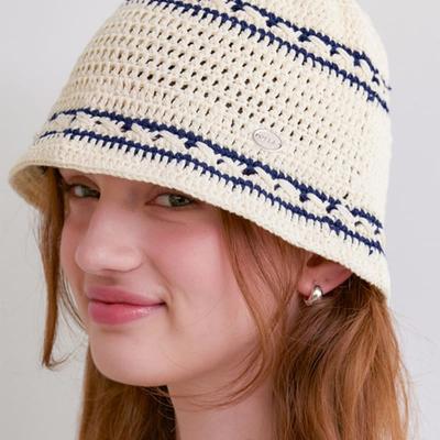 OVLA [HANDGEHAAKTE] bucket hat van katoen_3 kleuren HA048