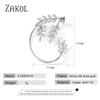 ZAKOL Gold Color Plated Metal Leaf Clip Earrings for Women Ear Clips Without Piercing Sparkling Zircon Ear Cuff Fashion Zircon