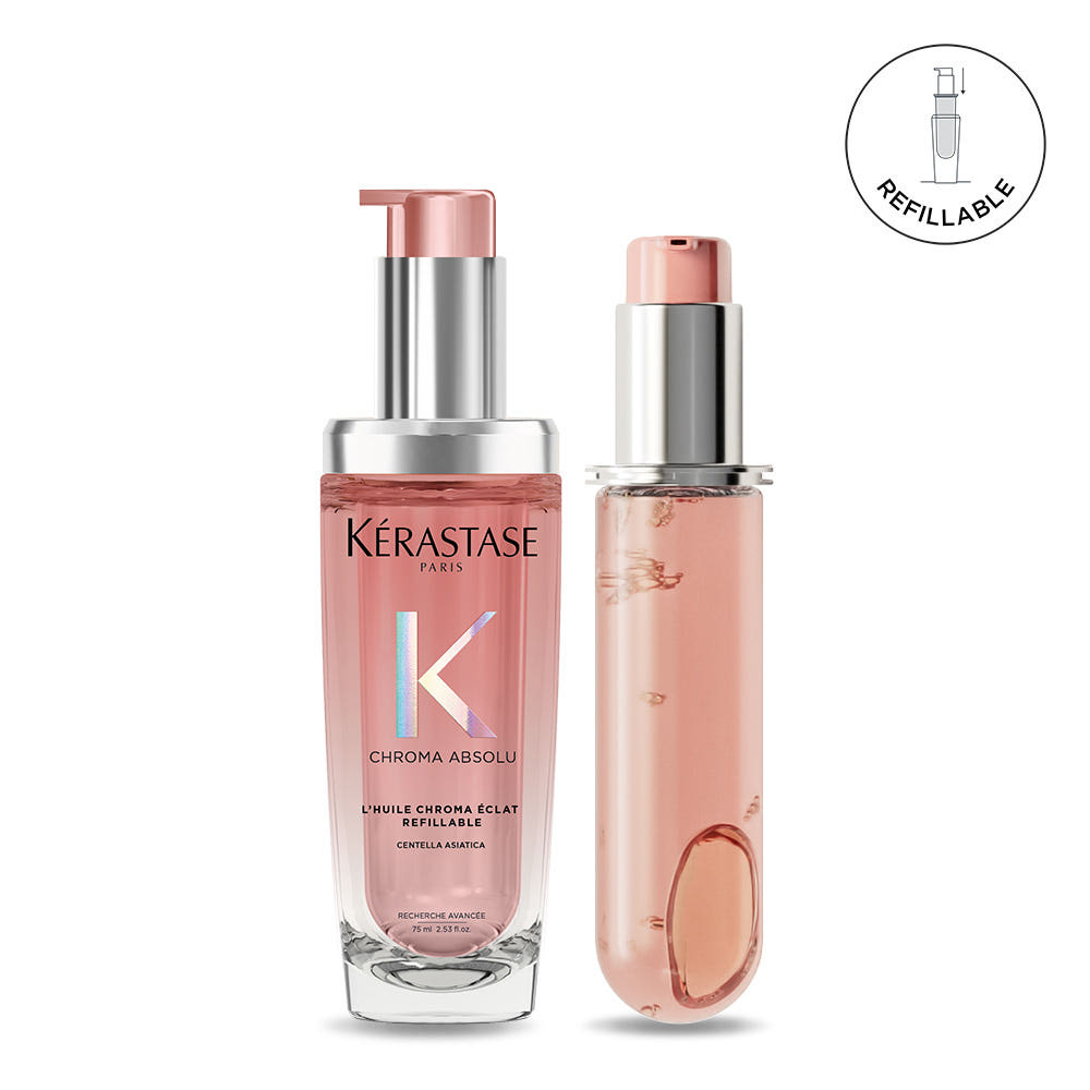 Kérastase Chroma Absolu Hair Oil 75ml + Refill 75ml Color Protection Shine & Anti-Frizz Leave-In Treatment