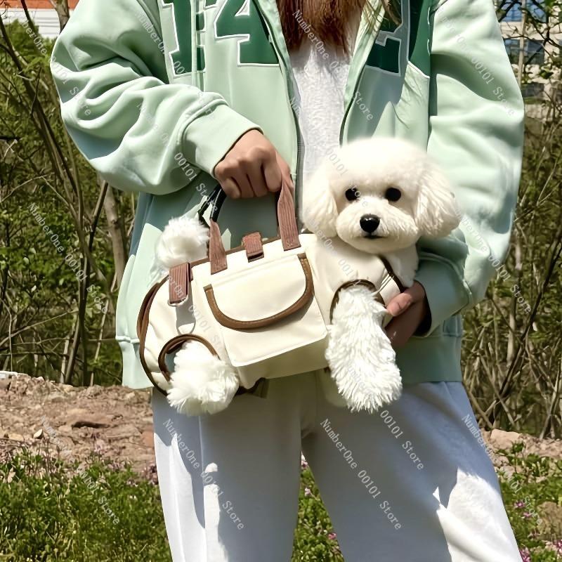 Outdoor Portable Breathable Pet Leash Backpack for Cats and Dogs, Hand-Carried and Crossbody Travel Harness for Pets