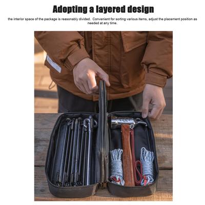 Camping Tent Peg Ground Nail Storage Bag Thickness Tent Hammer Long Ground Nail Storage Bag Portable Waterproof Outdoor Tools