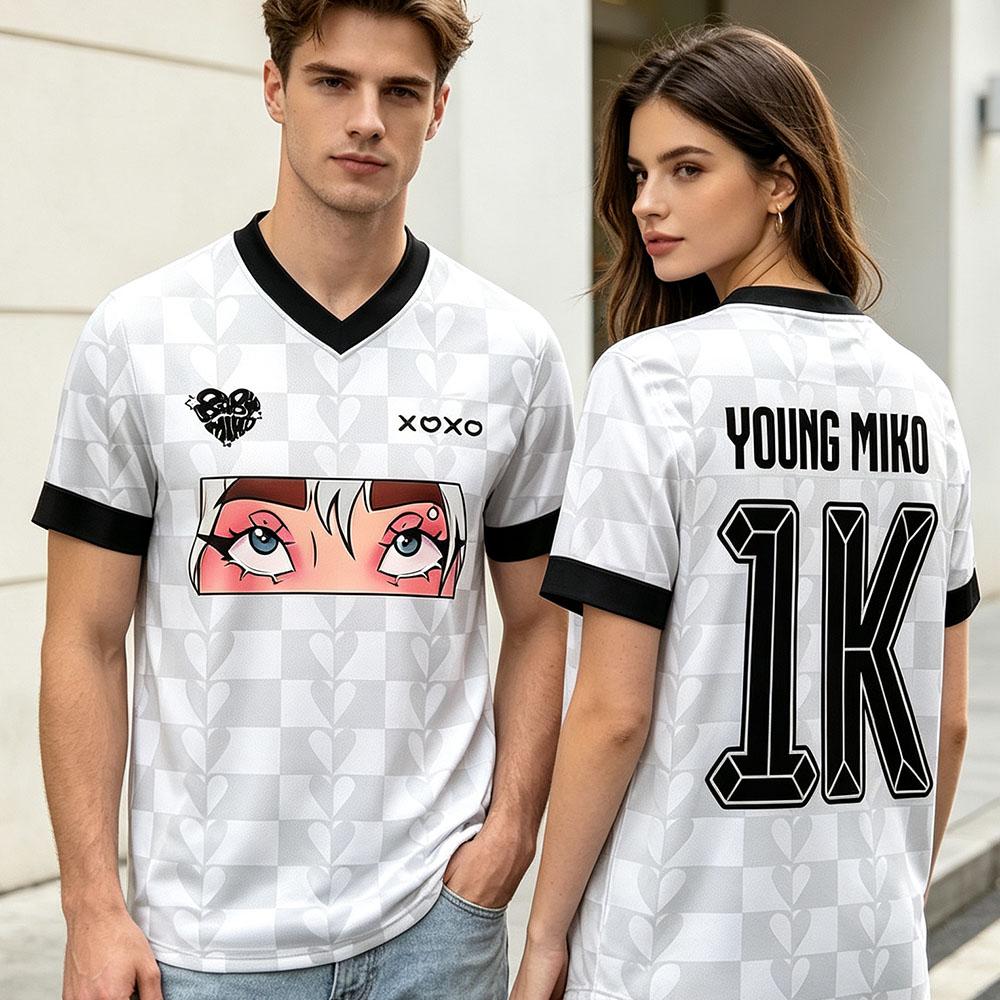 Maglia da Calcio Streetwear Unisex Young Miko Tour 2026 Moda Magliette da Calcio Estive Larghe Casual Donna Uomo T-shirt Stampa Merch Top