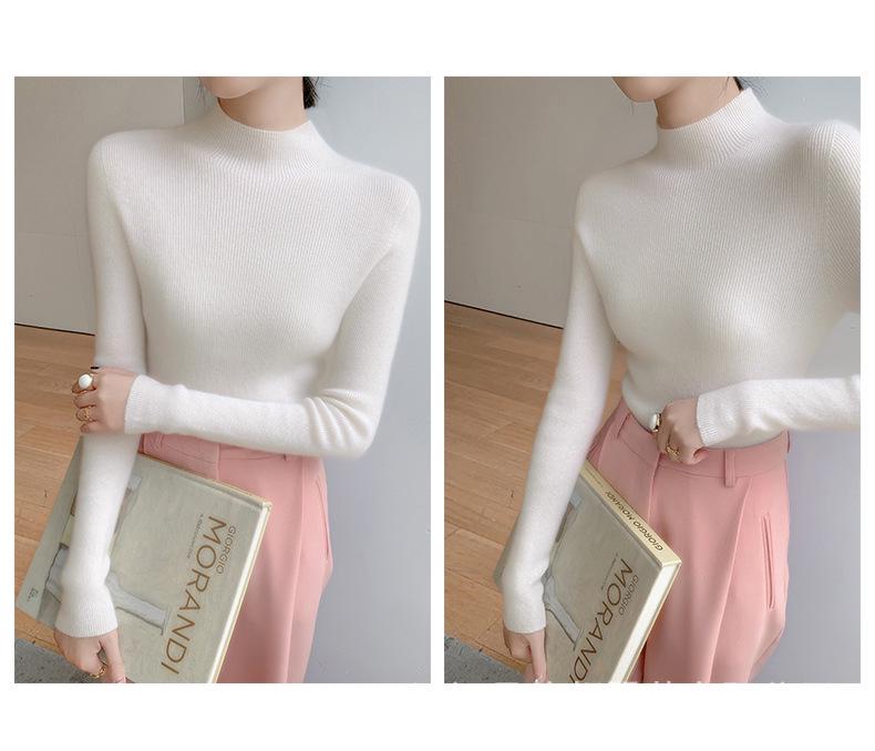 Women's 2024 Slim-Fit Striped Cashmere Sweater - Seamless, Soft & Comfortable Knit Base Layer