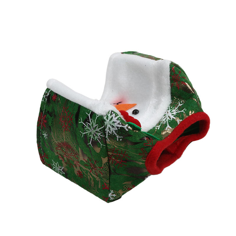 Cute Christmas Desktop Square Decorative Santa Tissue Box Cover Portable Tissue Paper Holder Holiday Decorations