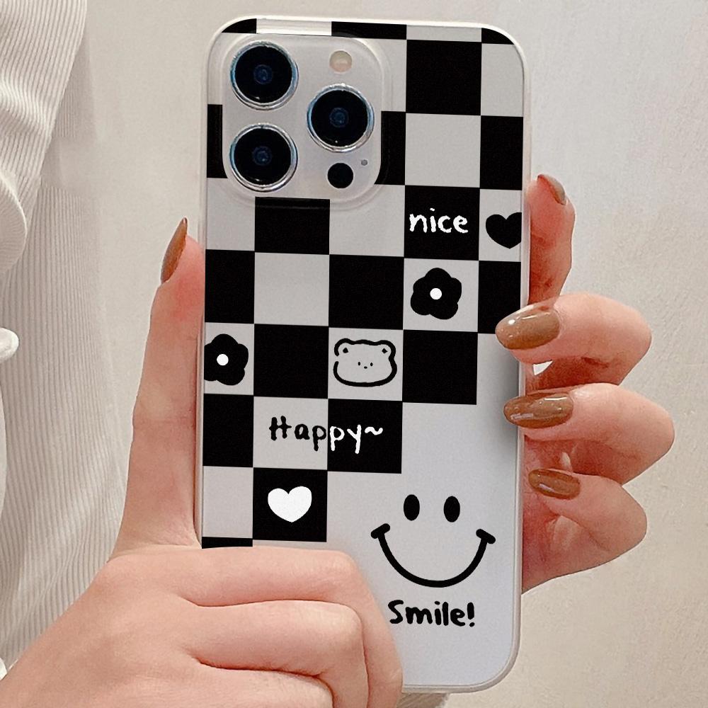 Mobile Phone Cases for iPhone 11 13 15 Pro Max 12 14 Pro Max Case iPhone 16 15 Plus 13 Pro 12 Frosted Texture Painted Cartoon Flowers