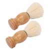 Mini Shaving Brush Synthetic Wooden Handle Soft Men Shaving Brush for Travel Home Use