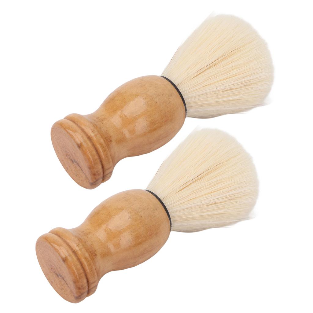 Mini Shaving Brush Synthetic Wooden Handle Soft Men Shaving Brush for Travel Home Use