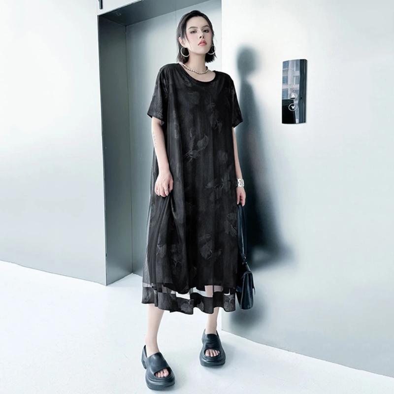 XITAO Print Patchwork Gauze Female Dress ZMY1239