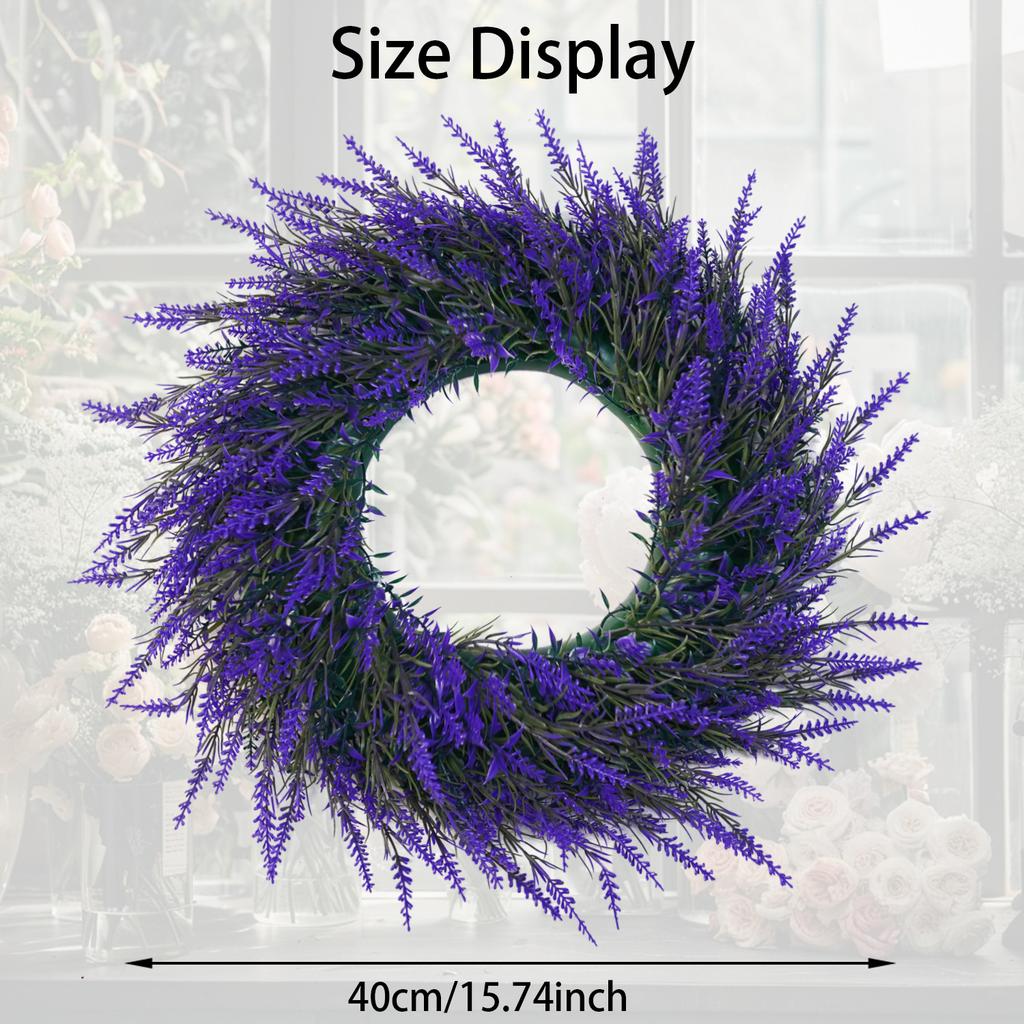 Lavender Wreath 50Cm Spring And Summer Wreath Is Suitable For Door Decoration, Interior Decoration, Wedding Shooting Props