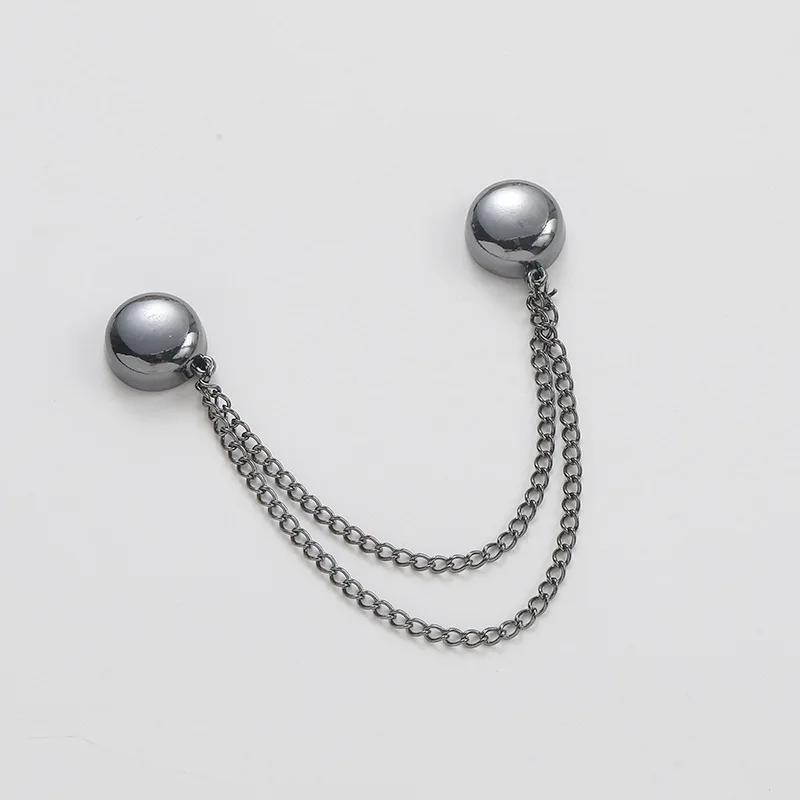 Multi-Function Magnetic Clothing Clip with Chain Metal Buttons Clip Clothes Scarf Trouser Legs Cuff Fixing Magnet Buckles