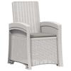 Garden Lounge Chair Rattan Look 2 pcs White and Light Grey PP