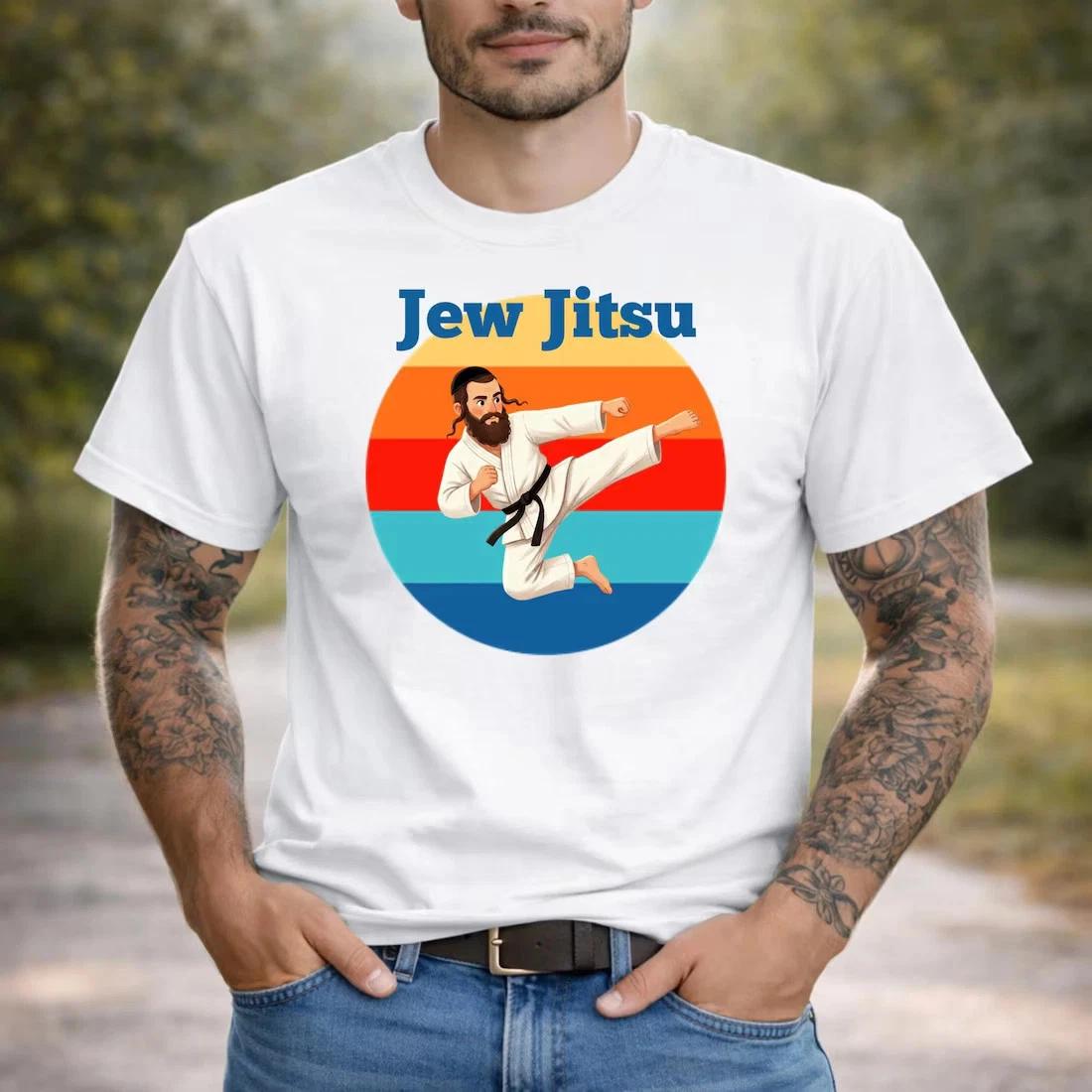 Футболка Jew Jitsu, Смешная футболка для боевых искусств, Футболка с еврейским юмором, Каратэ 4XL