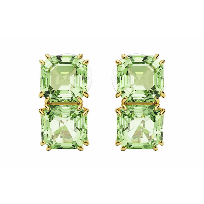 Swarovski Millenia Clip-On Square Cut Earrings Women s Green 5654559