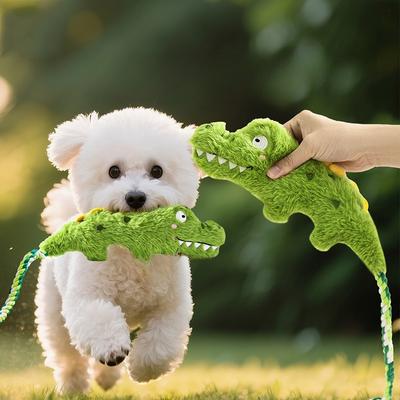 Plush Squeaky Dog Toys Crazy Zoo Plush Sound Toys Human Pet Interactive Tug of War Knot Bite-resistant Pet Toys Outdoor Funny