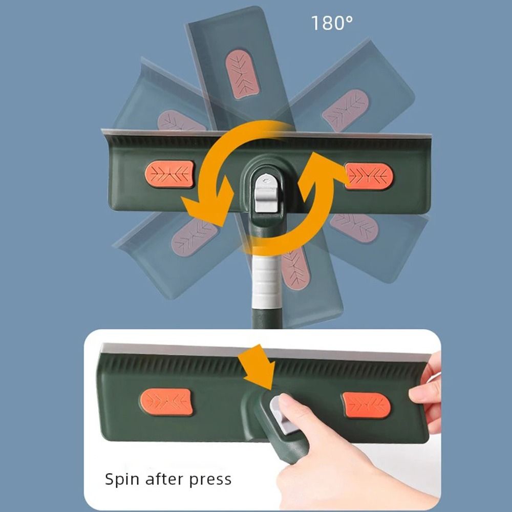 Otočný se silikonovou stěrkou Čistič oken Prodlužovací tyč Kartáč na čištění skla Koupelna