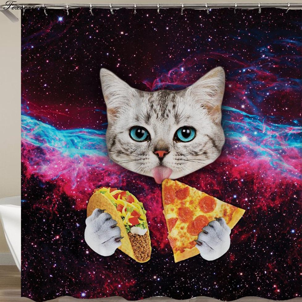 Sprchový závěs Cartoon Cat 3D koupelnové sprchové závěsy nepromokavý látkový sprchový závěs legrační sprchový závěs nebo podložka
