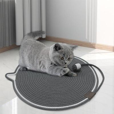 Woven Cotton Rope Cat Scratch Pad, Self-heating Scratching Cat Crawling Pad, Pet Cat Scratch Board, Washable and Non-flaking Cat Paw Pad