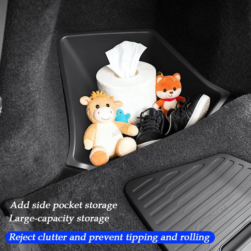 Aiteslcar For Tesla Model Yl + Tpe Car Trunk Side Storage Box New Cover Mat Partition Board Stowing Space Decoration