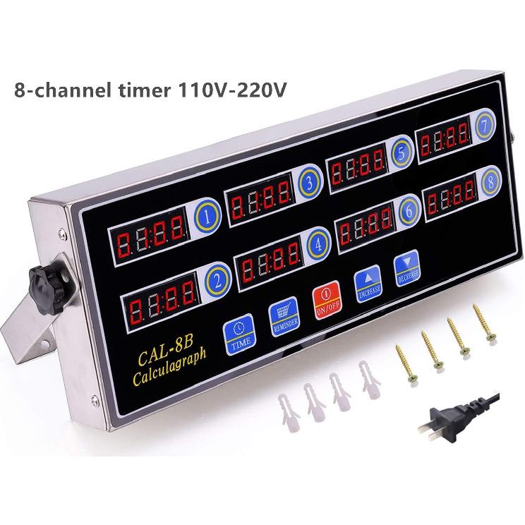 Kitchen Commercial Stainless Steel Digital Display Key Intelligent Blue Eight-Channel Automatic Countdown Timer Reminder Timer3