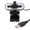 1080P HD Webcam with Adjustable Ring Light and Microphone Wide Angle Camera USB 2.0 Plug and Play Computer Web Camera