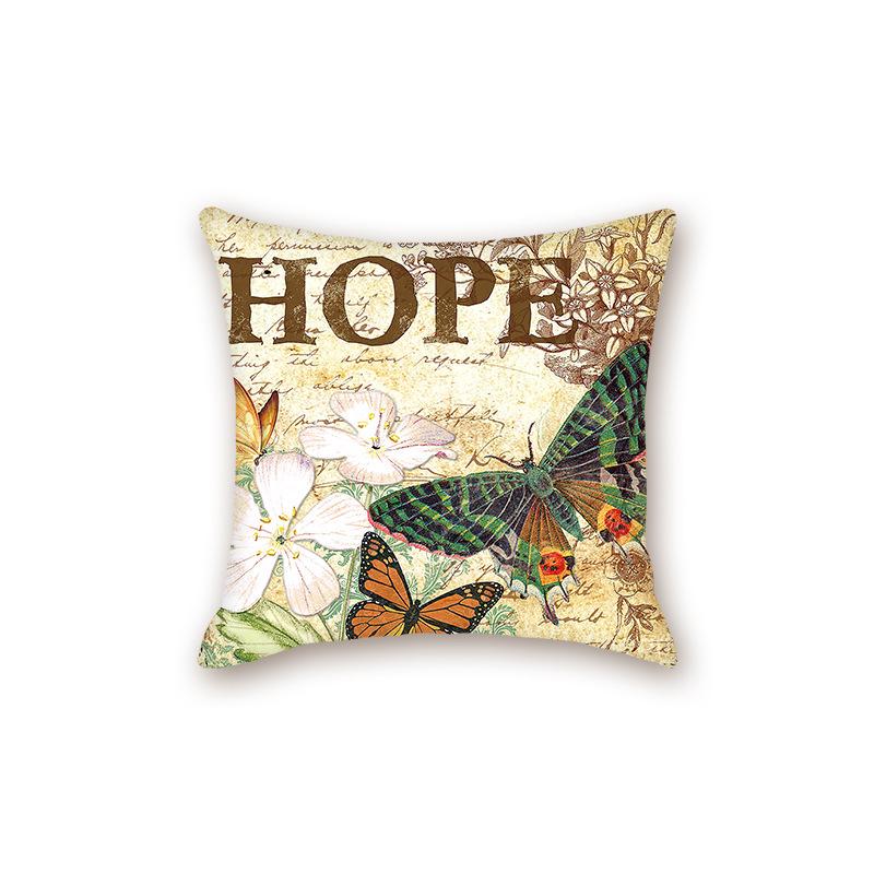 Retro Stamp Series Decorative Sofa & Bedside Lumbar Pillowcase