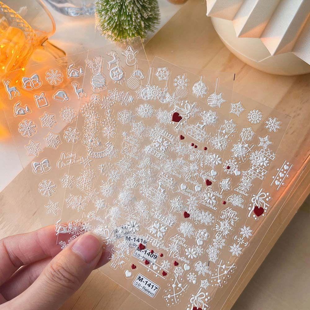 Nail Accessories Christmas Snowflake Nail Stickers Christmas Nail Decorations  Christmas Party