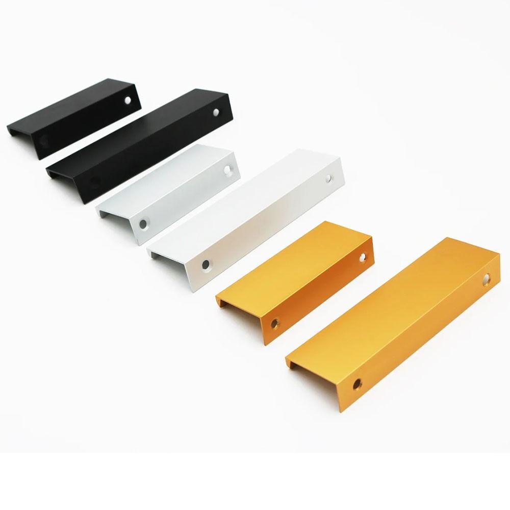 1 Pièce Poignées Longues Durables Avec Vis 16mm Blanc Noir Or Poignées d'Armoire Alliage d'Aluminium Boutons de Tiroir Bricolage Maison