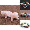 Elefante Exquisito Esculpido à Mão Pedra Natural Jaspe Turquesa Malaquita Cristal de Quartzo Ornamento Para Elegância Atemporal
