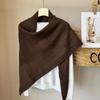 Meier Wollschal, neuer hohler einfarbiger Schal für Herbst und Winter, gestrickter Dreiecksschal, warmer Schal.