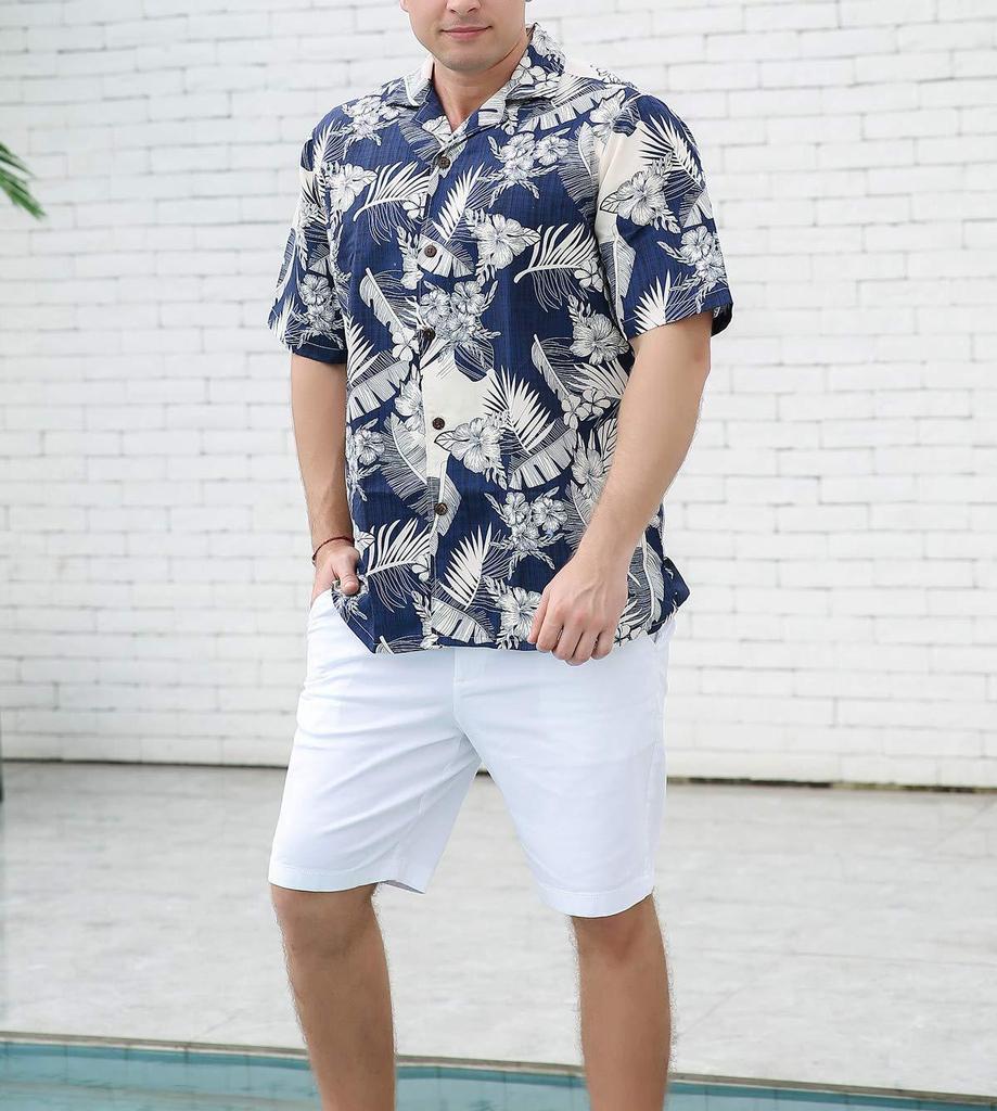 Summer Short Sleeve Flower Shirt Men'S Beach Large Size Casual 3D Digital Printing Men'S Shirt Tide