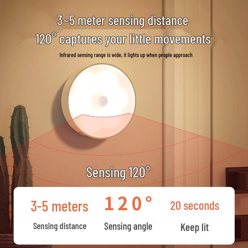 Kabelloses Smart-LED-Nachtlicht mit Sensor für Schlafzimmer, Flur oder Schrank - Wiederaufladbar und bewegungsaktiviert