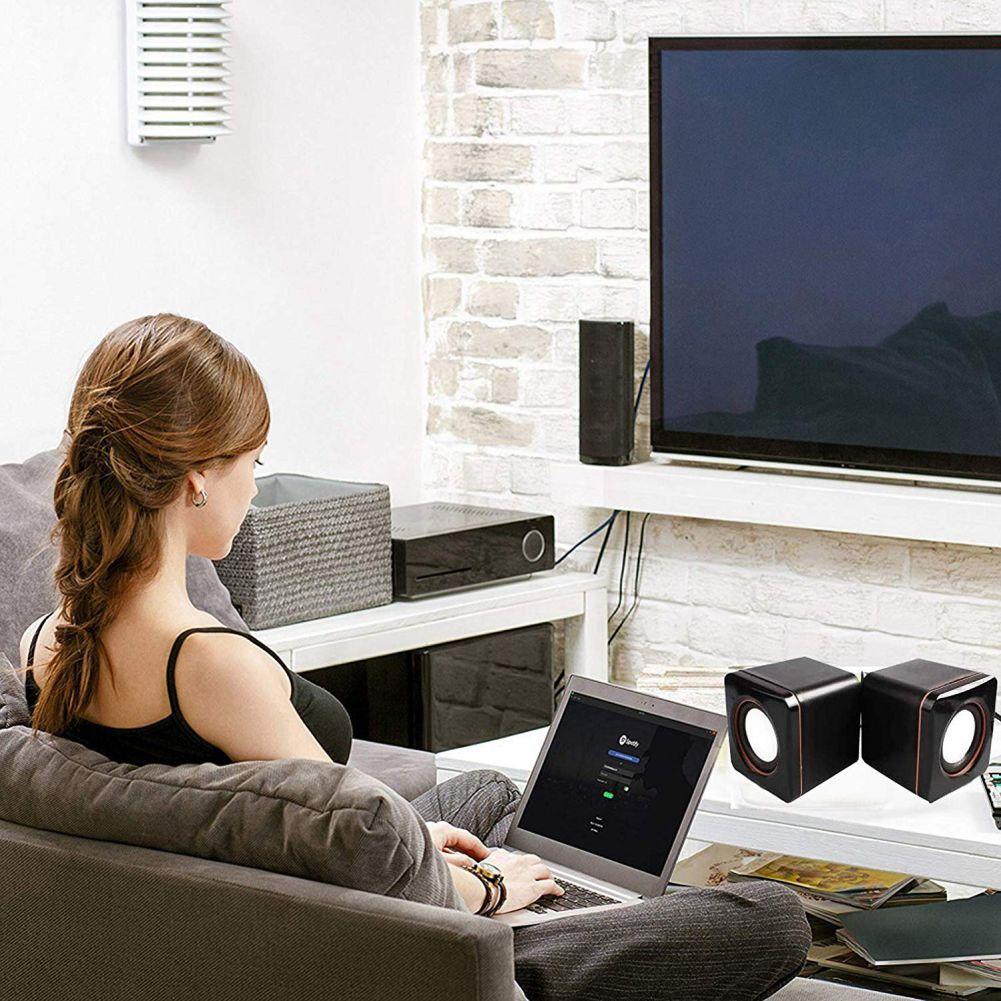 Mini Portable Compact stéréo petit carré 3.5 Mm prise Audio ordinateur Portable ordinateur de bureau haut-parleur USB